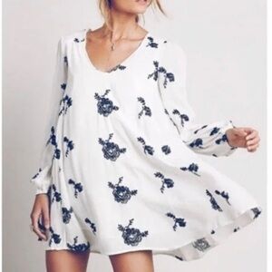 Free People Emma Austin Embroidered Boho Swing Dress